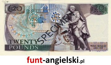 20 funtów angielski rewers seria D obrazkowa